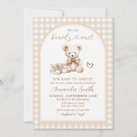 Neutral We can Bearly Wait Baby Shoes Baby Shower