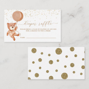 Neutral We Can Bearly Wait Diaper Raffle Ticket Enclosure Card