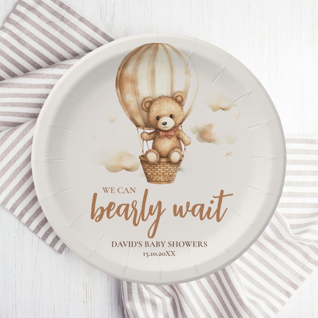 Neutral We Can Bearly Wait Paper Plate (Creator Uploaded)