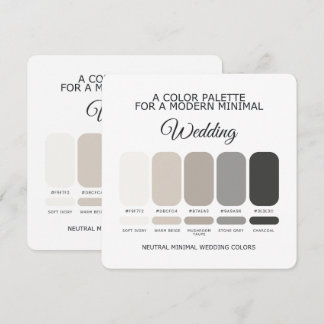 Neutral Wedding Colour Palette Card