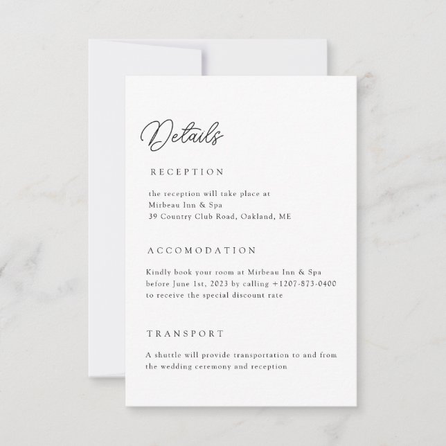 Neutral Wedding Details Qr Code Enclosure Card (Front)