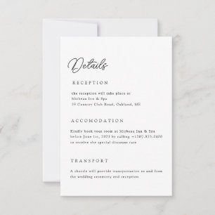 Neutral Wedding Details Qr Code Enclosure Card
