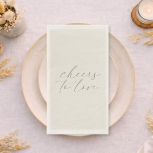Neutral Wedding Guest Towels “Cheers to Love” Napkin