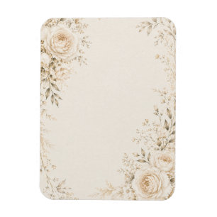 Neutral Wedding Invitation with Refined Florals Magnet