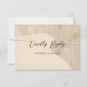 Neutral wedding RSVP card