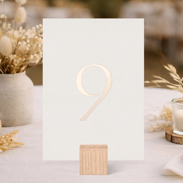 Neutral Wedding Table Number with Real Foil (Creator Uploaded)