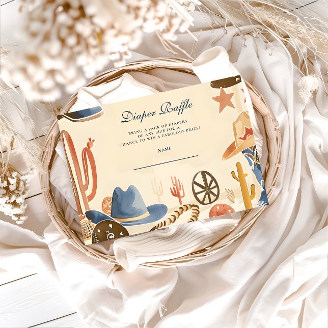 Neutral Western Cowboy Diapper Raffle Enclosure Card (Creator Uploaded)