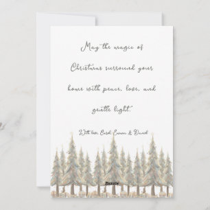 Neutral White Christmas Trees Cream Holiday Card