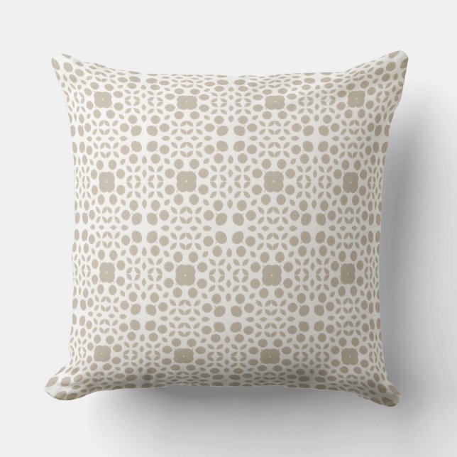 Neutral & White Modern Coastal Throw Pillow (Front)