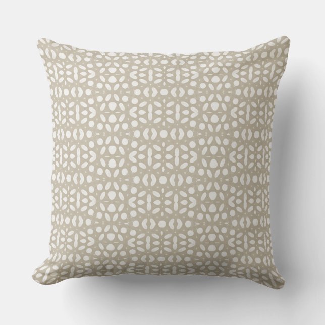 Neutral & White Modern Throw Pillow (Front)