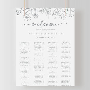 Neutral Wildflower Alphabetical Seating Chart