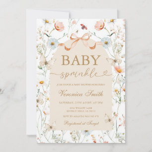 Neutral Wildflower Baby Sprinkle Baby Shower Invitation