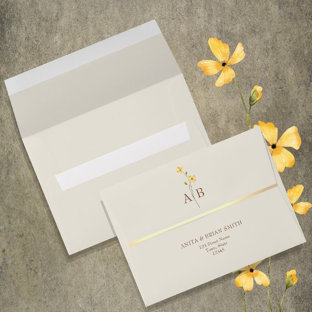 Neutral Wildflower Wedding Envelope (Creator Uploaded)