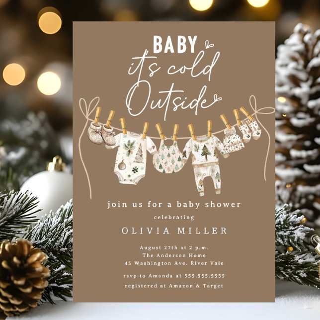 Neutral Winter “Baby It’s Cold Outside”  Invitation (Creator Uploaded)