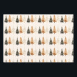 Neutral Winter Forest Christmas Tree  Wrapping Paper Sheet<br><div class="desc">Neutral watercolor Christmas trees make these winter Forest wrapping paper sheets perfect for the holidays.</div>