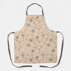 Neutral with modern snowflakes apron