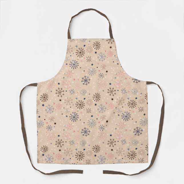 Neutral with modern snowflakes apron (Front)