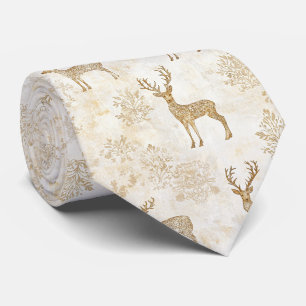 Neutral Woodland Deer Pattern Tie