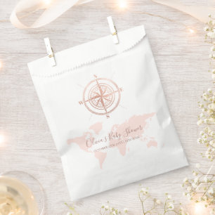 Neutral World Map Travel Adventure Baby Shower Favour Bags