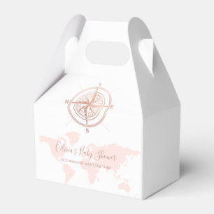 Neutral World Map Travel Adventure Baby Shower  Favour Box