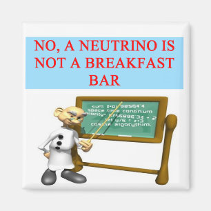 NEUTRINO quantum mechanics physics joke Magnet