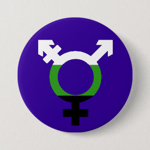 Neutrois Flag Trans Symbol 7.5 Cm Round Badge