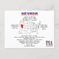 Nevada American state on a map and useful info