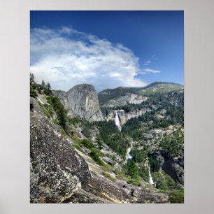 Nevada and Vernal Falls - Yosemite Poster