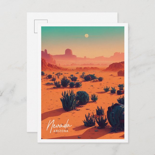 Nevada Arizona Travel Place illustration Postcard (Front/Back)