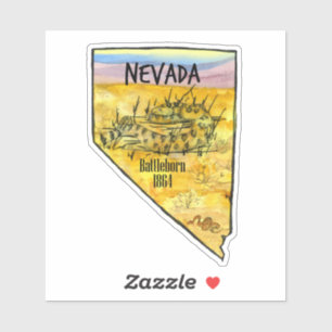 Nevada Battleborn 1864 Rattlesnake State Shape