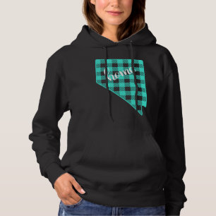 Nevada Buffalo Plaid Home State Country Teal Weste Hoodie