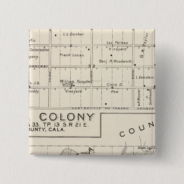 Nevada Colony 15 Cm Square Badge (Front)