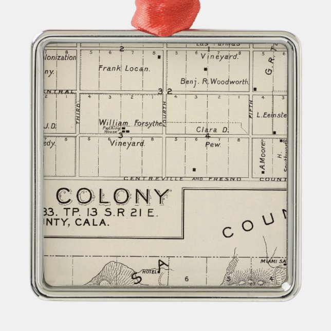 Nevada Colony Metal Tree Decoration (Front)