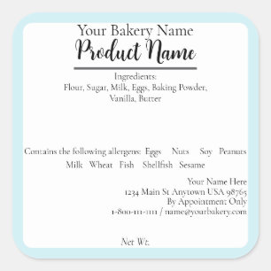 Nevada Cottage Food Business Blue Baking Label