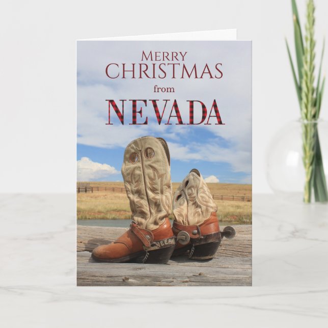 Nevada Cowboy Boot Christmas Card (Front)