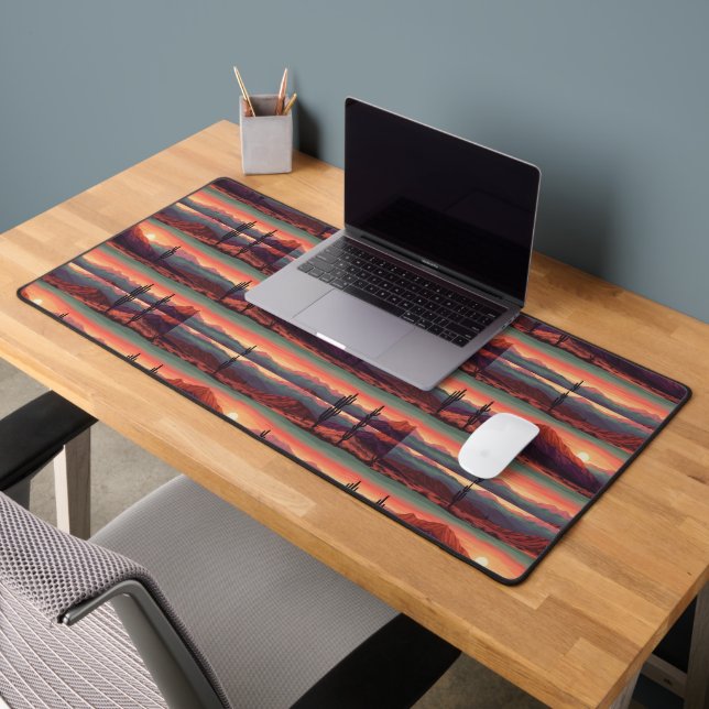 Nevada Desert Landscape Sunset - Southwest Sky Desk Mat (Office 2)