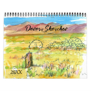 Nevada Desert Sketches Travel Explore More Calendar