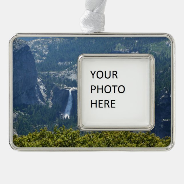 Nevada Falls from the Panorama Trail Silver Plated Framed Ornament (Front)