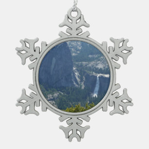 Nevada Falls from the Panorama Trail Snowflake Pewter Christmas Ornament