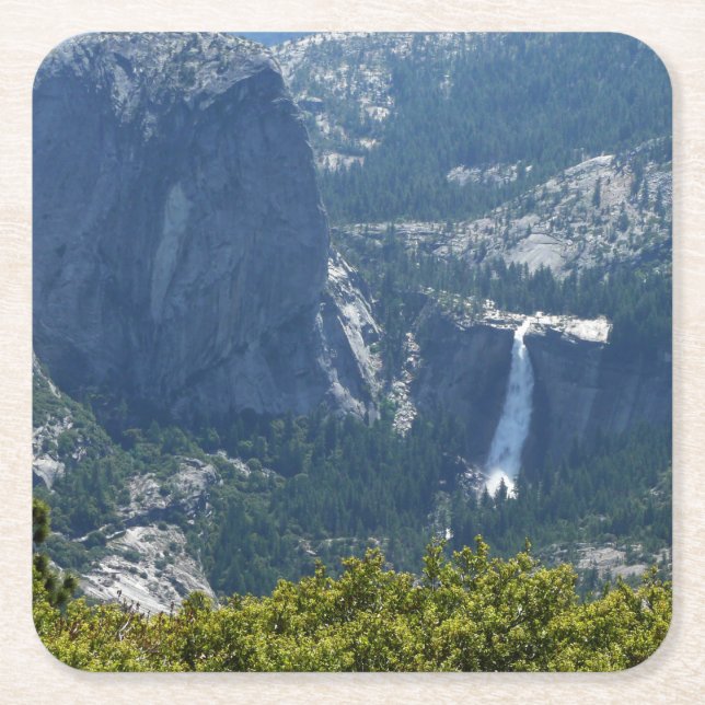 Nevada Falls from the Panorama Trail Square Paper Coaster (Front)
