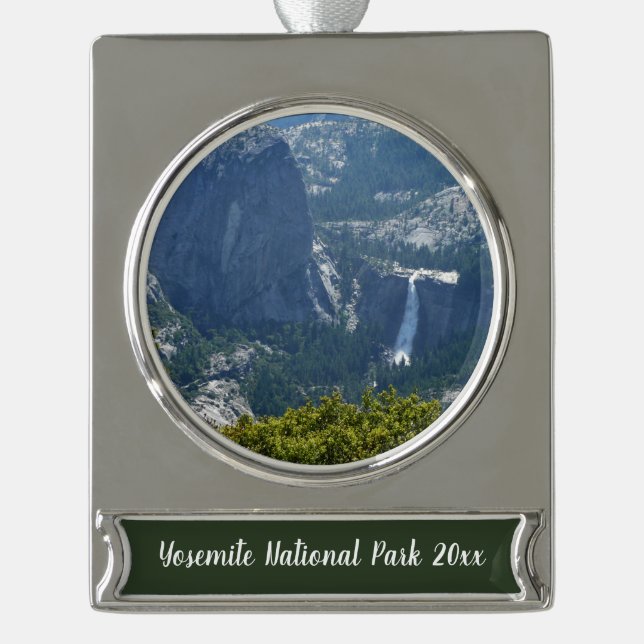 Nevada Falls from the Panorama Trail Yosemite Silver Plated Banner Ornament (Front)