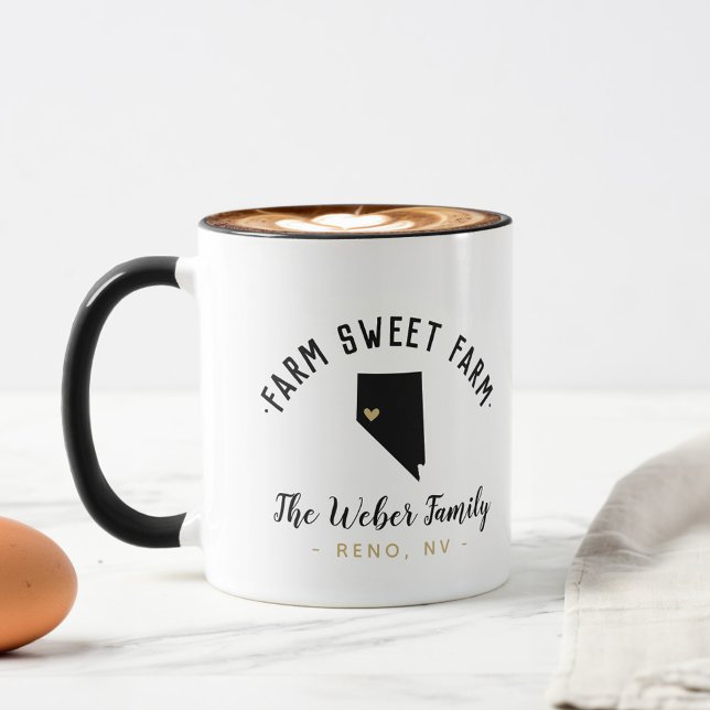 Nevada Farm Sweet Farm Family Monogram Mug (Creator Uploaded)