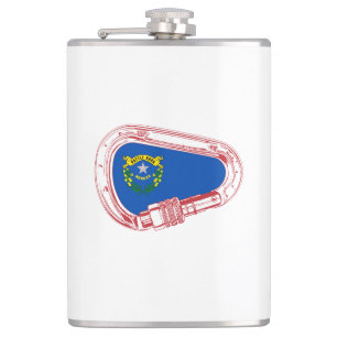 Nevada Flag Climbing Carabiner Hip Flask