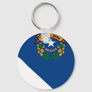 Nevada Flag Map Key Ring