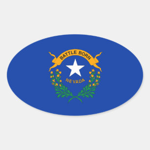 Nevada flag oval sticker