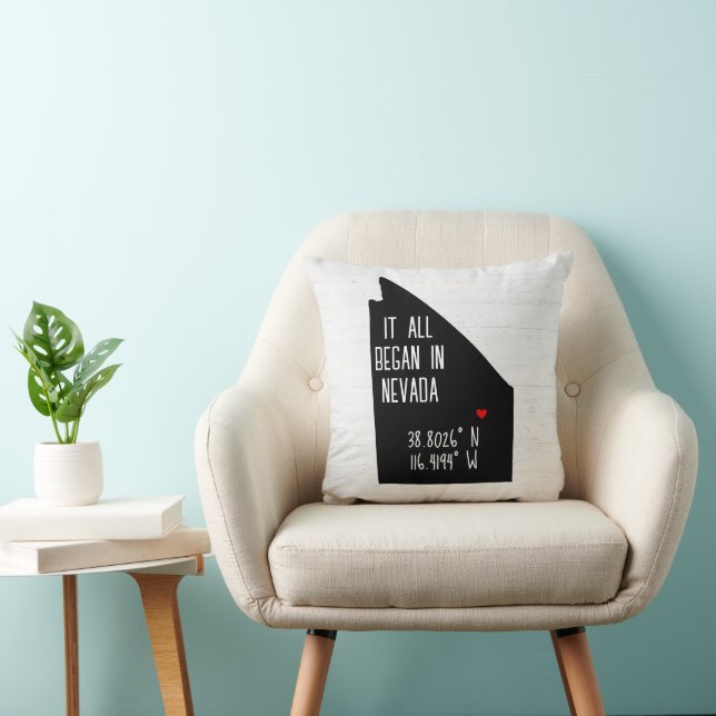 Nevada GPS Coordinates with Heart Cushion (Chair)