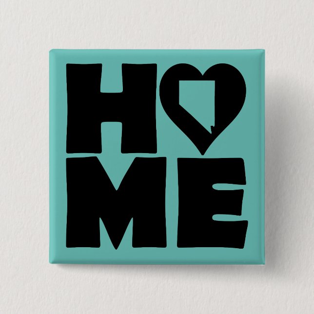 Nevada Home Heart State Button Badge Pin (Front)