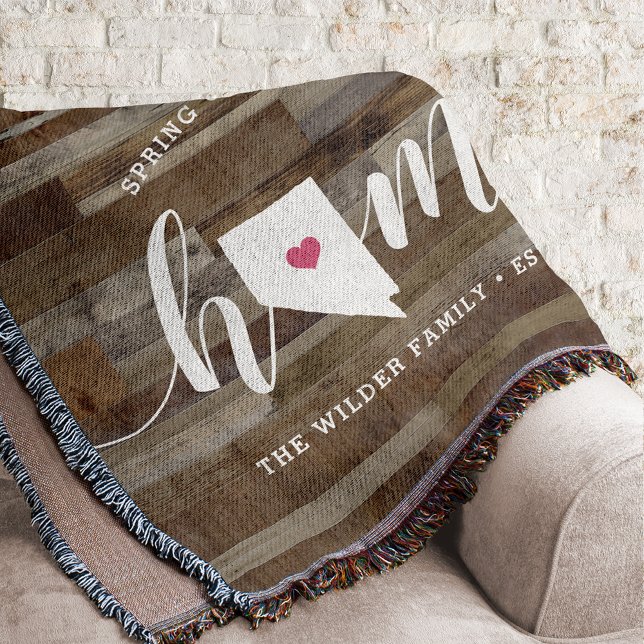 Nevada Home State Personalized Wood Look Throw Blanket (Creator Uploaded)
