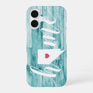 Nevada Home State Turquoise Wood Look iPhone 16 Case