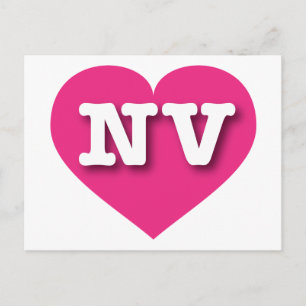 Nevada Hot Pink Heart - I love NV Postcard